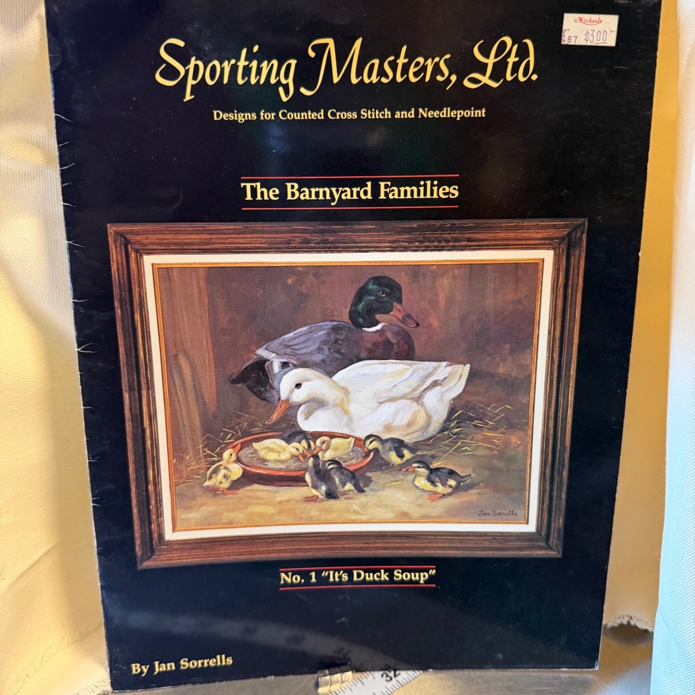 Sporting Masters Ltd Cross Stitch Pattern OS Black It's Duck Soup Jan Sorrells